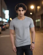 Massari Cloud Grey 180 GSM Tee – Pure Cotton, Ultimate Comfort - Image 2