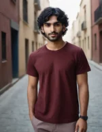 Massari Deep Maroon 180 GSM Tee – Luxe Comfort, Timeless Appeal - Image 2