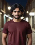 Massari Deep Maroon 180 GSM Tee – Luxe Comfort, Timeless Appeal - Image 3