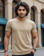 Massari Sand Beige 180 GSM Tee – Minimalist Vibes, Maximum Comfort - Image 4