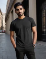 Massari Shadow Black 180 GSM Tee – Premium Cotton, All-Day Drip - Image 2